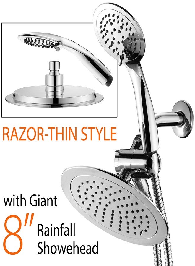 AquaSpa Razor High-Fashion 8 Inch Slimline Design 3-way Rainfall Combo - Image 2
