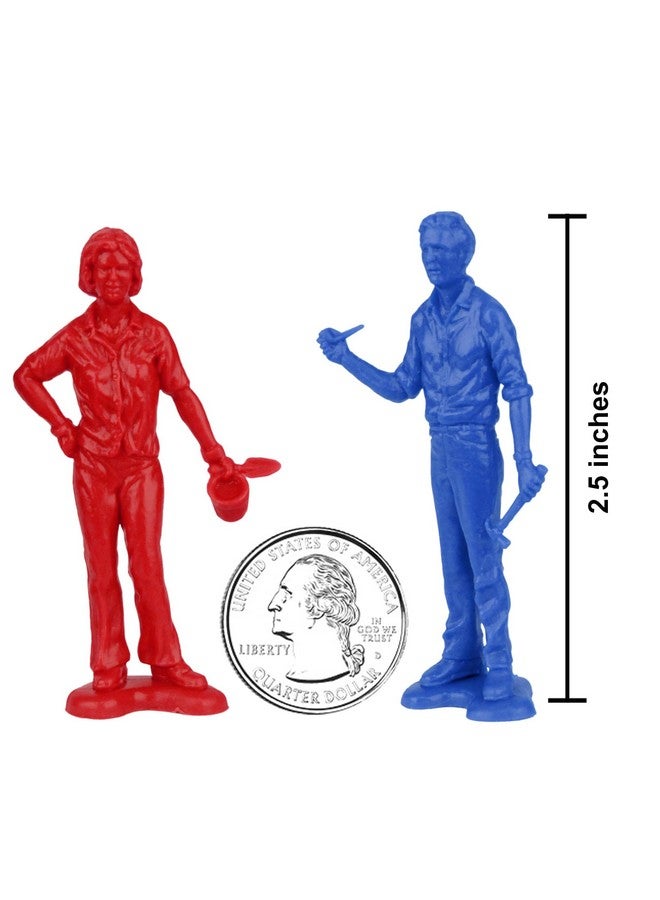 Tim Mee Toy Tim Mee People Play Figures - Yellow, Red, & Blue 18pc Playset - Made in USA - Image 2