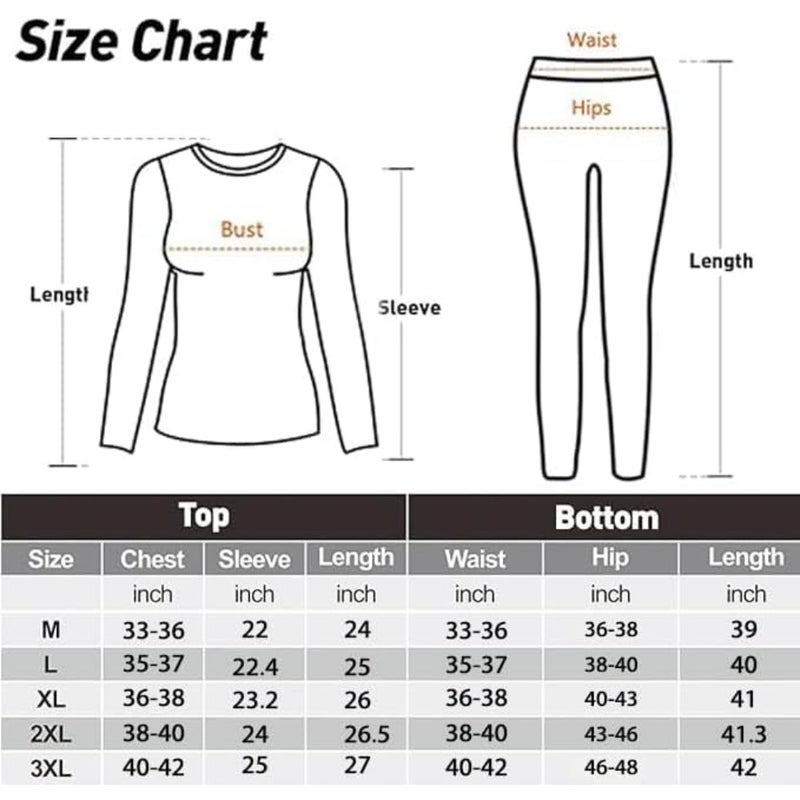 ALANX Thermal Underwear For Women, Thermal Long Johns Top Bottom Set, Thermal Wear Clothes pants Thermal Base Layer Long Sleeve pajama, Skiing, Hiking, Outdoor Sports - Image 2