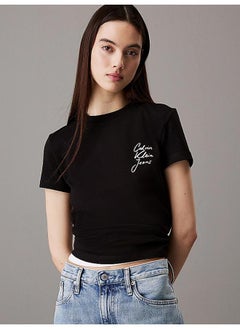 Calvin Klein Jeans Logo Detail Knitted T-Shirt  - Image 1