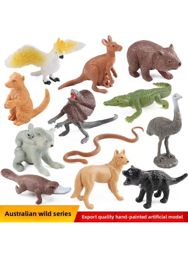 Generic - Mini Wild Animal Model Suit Children's Simulation Toy Early Education Jackal Crocodile Python Ornaments Hand-made-Color:Zz Deep Sea Fish 6 Sets + Dt Shark 6 Sets - Image 1