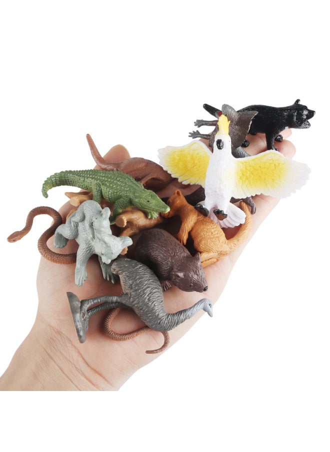 Generic - Mini Wild Animal Model Suit Children's Simulation Toy Early Education Jackal Crocodile Python Ornaments Hand-made-Color:Zz Deep Sea Fish 6 Sets + Dt Shark 6 Sets - Image 1