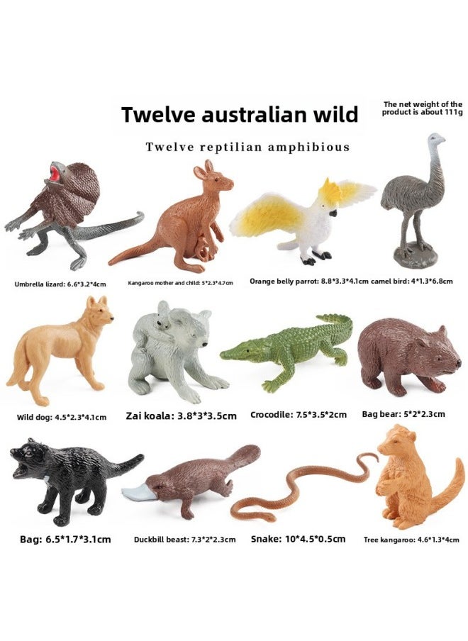 Generic - Mini Wild Animal Model Suit Children's Simulation Toy Early Education Jackal Crocodile Python Ornaments Hand-made-Color:Zz Deep Sea Fish 6 Sets + Dt Shark 6 Sets - Image 1