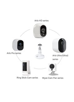 SYOSI 360 Degree Adjustable Indoor/Outdoor Security Bracket, Wall Mount Compatible with Arlo Pro/ Pro 2/ Pro 3/ Pro 4 and for Ring Stick Up/ Indoor Cam Battery, for Wyze Cam Pan/ Outdoor (4 Pack, White)  - Image 4