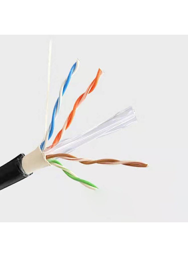 Generic Cat6 Outdoor Computer Network Cable Six Class Switch Connection Cable Finished Network Computer Jumper-Color:Black-Line Length:40m  - Image 4