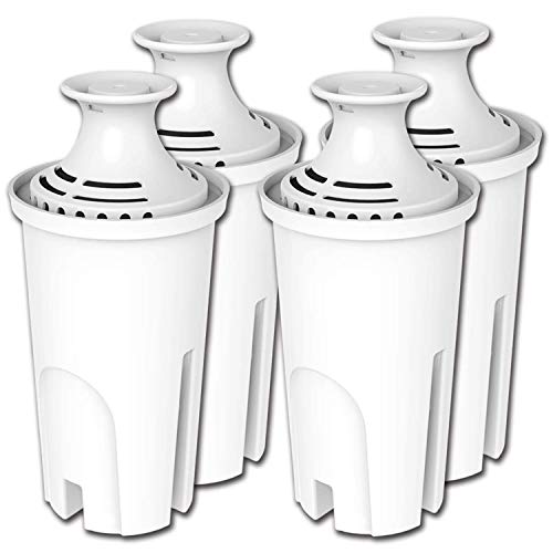 PUREUP Replacement for Brita Filter, Water Pitcher. PUREUP Filter Compatible with Brita Pitcher Filter Standards Grand, Lake, Capri, Wave Classic 35557, OB03,Pack of 4-Reduces Bad Taste & Odor - Image 1