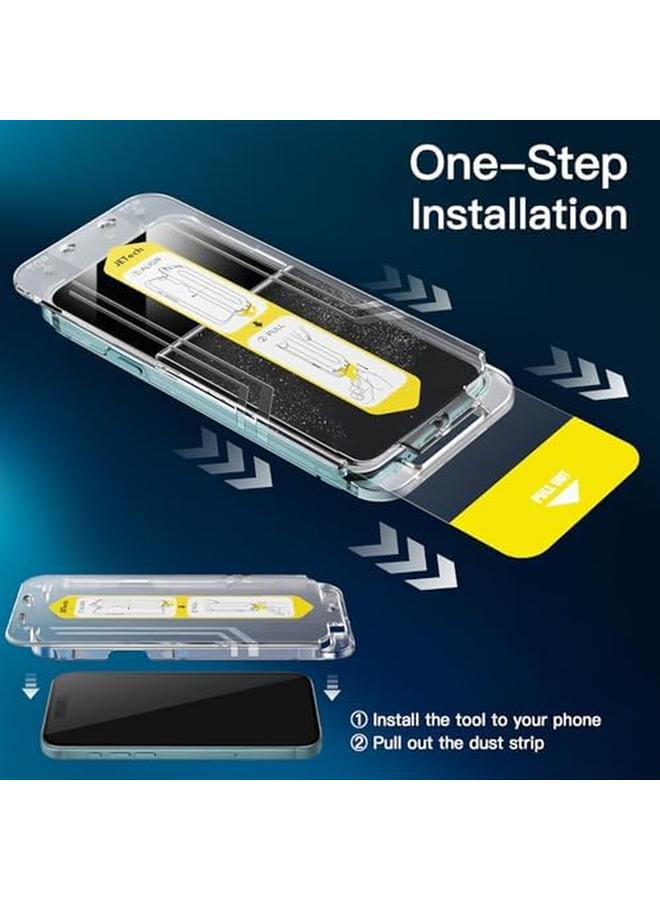 Jetech Screen Protector For Iphone 16 Plus 6.7 Inch 10 Second Super Easy Installation With One Step Alignment Tray Bubble Free Tempered Glass Film Case Friendly Hd Clear 2 Pack - Image 3