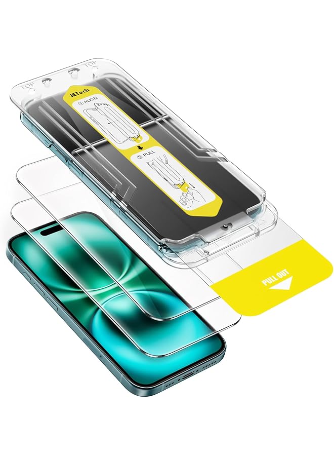 Jetech Screen Protector For Iphone 16 Plus 6.7 Inch 10 Second Super Easy Installation With One Step Alignment Tray Bubble Free Tempered Glass Film Case Friendly Hd Clear 2 Pack - Image 1