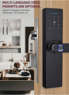 Arabest Tuya Smart Lock Fingerprint Lock Door Lock Keypad Door Lock with Handle Fingerprint Electronic Deadbolt Black  - Image 5