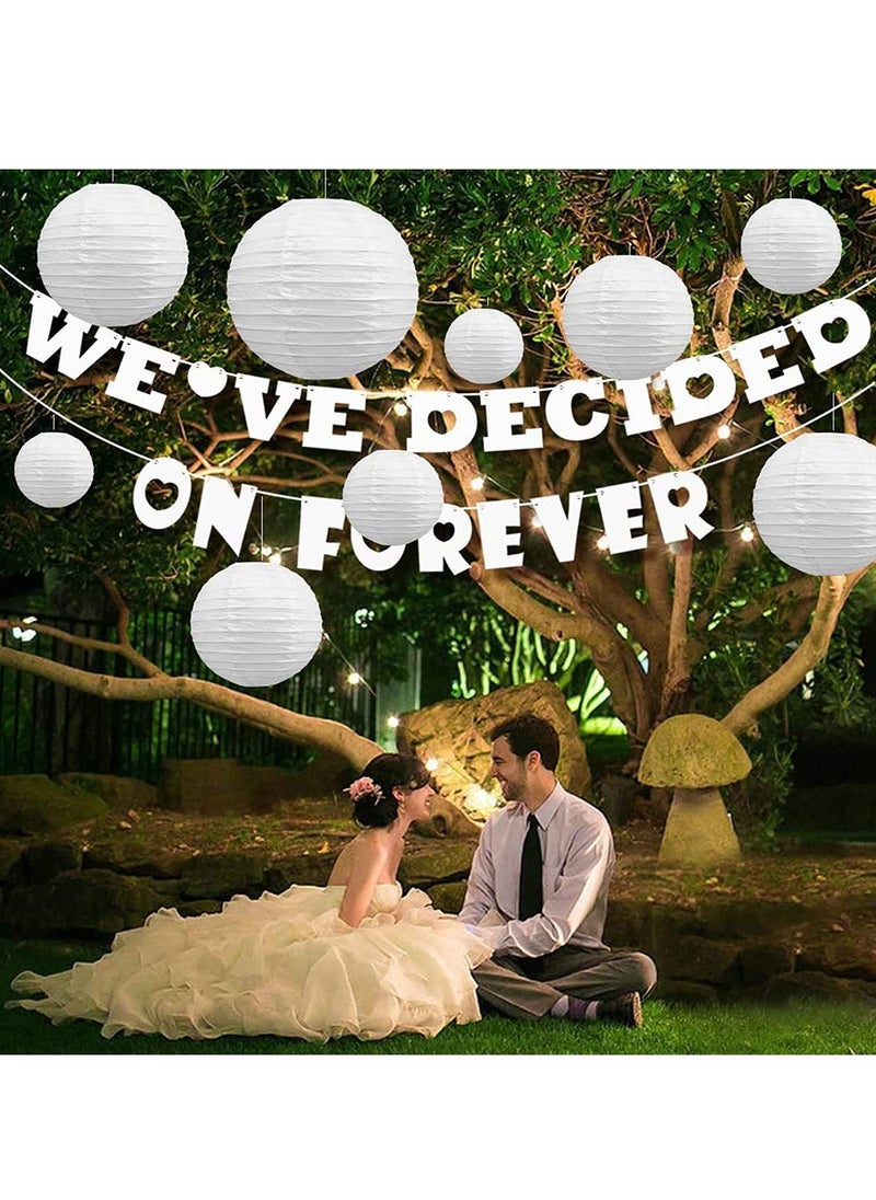 KASTWAVE Chinese Japanese Paper Lanterns 10Pcs White Decorative Hanging Round Lanterns Lamp for Birthday Wedding Bridal Showe Home Decor Party 5Sizes  - Image 2