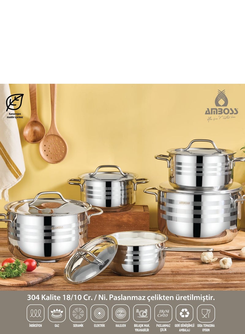 Amboss 10 Piece Stainless Steel Cookware Set - Image 1