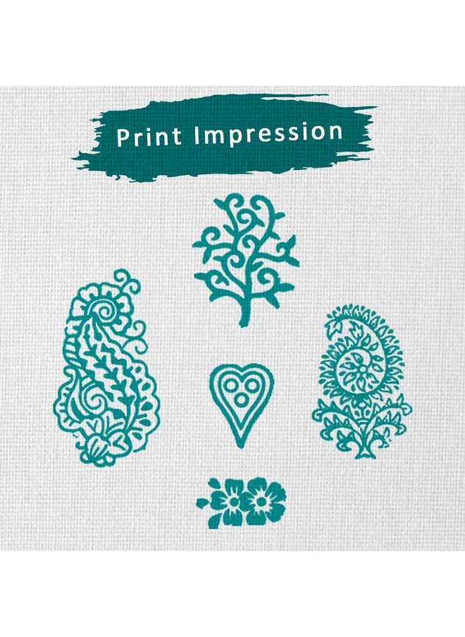 Hashcart Hashcart Wooden Indian Traditional Design Printing Stamps | Set of 5 | Blocks for Printing Saree Border / Dresses / Craft Card Making / Scrapbook / Clay Pottery  - Image 3