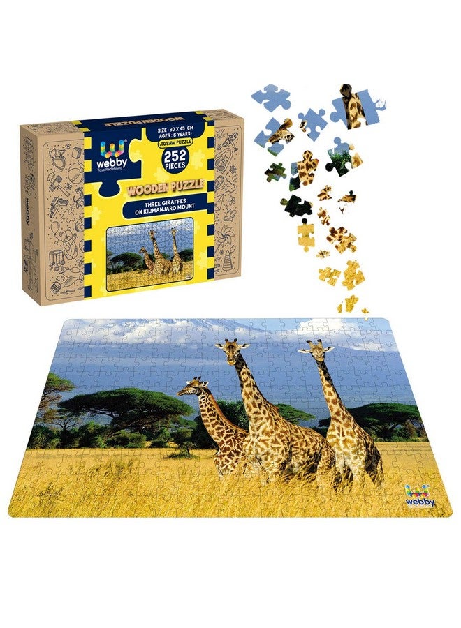 ويبي لغز الصور المقطوعة الخشبي "ويبي" بثلاث زرافات على جبل كليمنجارو، ٢٥٢ قطعة - Image 1