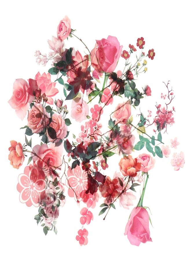 Modixun 160pcs Flower Plant Stickers,20 Patterns PET Transparent Decorative Stickers, Floral Scrapbooking for Craft Album Journal, Style D - Image 1