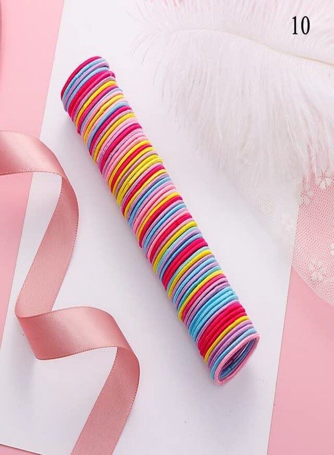 Vsaksh Multicolor Candy Color Small Cute Rubber Band Hair Band Hair Rope Head Rope Girl For Girls & Women (Pack Of 100) - Image 4
