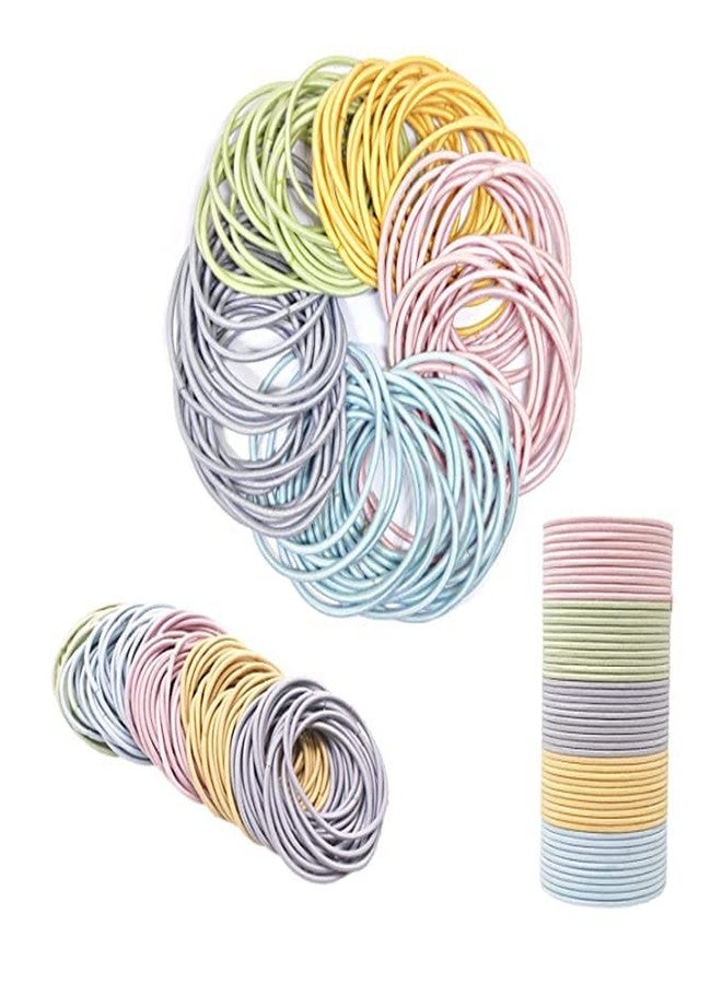 Vsaksh Multicolor Candy Color Small Cute Rubber Band Hair Band Hair Rope Head Rope Girl For Girls & Women (Pack Of 100) - Image 3