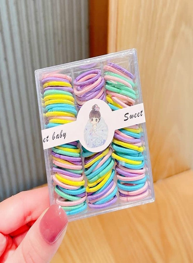 Vsaksh Multicolor Candy Color Small Cute Rubber Band Hair Band Hair Rope Head Rope Girl For Girls & Women (Pack Of 100) - Image 2
