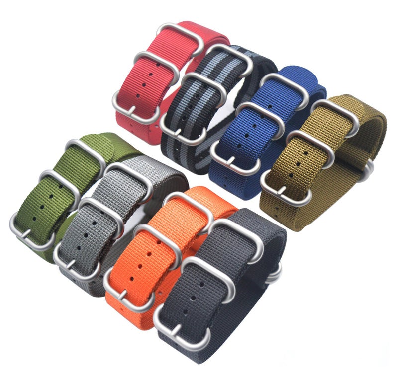 ArtStyle Watch Band with 1.5mm Thickness Quality Nylon Strap and Heavy Duty Brushed Buckle (Khaki, 20mm) - Image 2