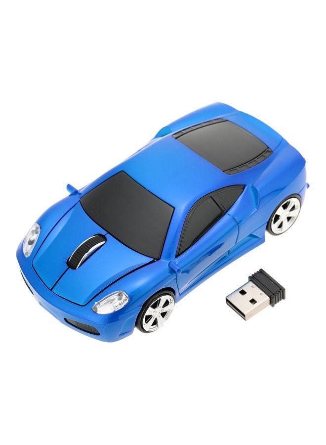 NIBEMINENT 2.4GHz Wireless Racing Car Shaped Optical USB Mouse Blue - Image 1
