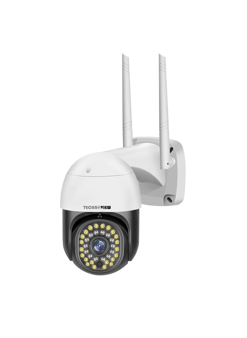 TECHNOVIEW TECHNOVIEW Full HD WiFi Outdoor Security Camera with Adapter View Remote Auto Tracking 360 Rotation Smart Motion Detection Alarm Alert 12MP 8 LEDs Zoom PTZ  - Image 1