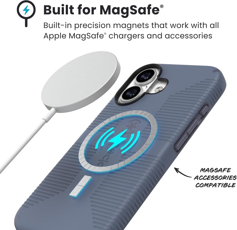 Speck CANDYSHELL Grip +MS Case for iPhone 17 - Mystery Blue/Faded Denim | Slim Protective Grip | Drop Protection | MagSafe Compatible - Image 2