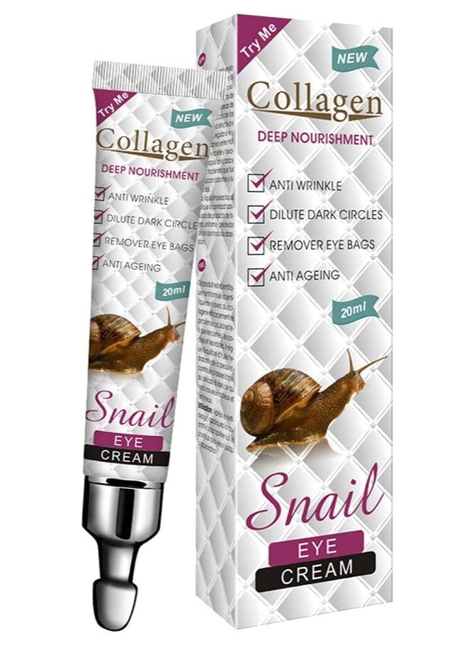 SNAIL Anti Wrinkle Eye Cream,Power Firming Eye Cream,Visibly Reduces Puffiness & Dark Circles,Fade Fine Lines,Natural & Organic Under Eye Cream for Wrinkles,20ml - Image 1