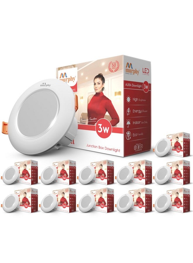 Murphy 3W Aura Deep Junction Box LED Down Light : Pack of 12, Warm White (Golden Yellow) - Image 1