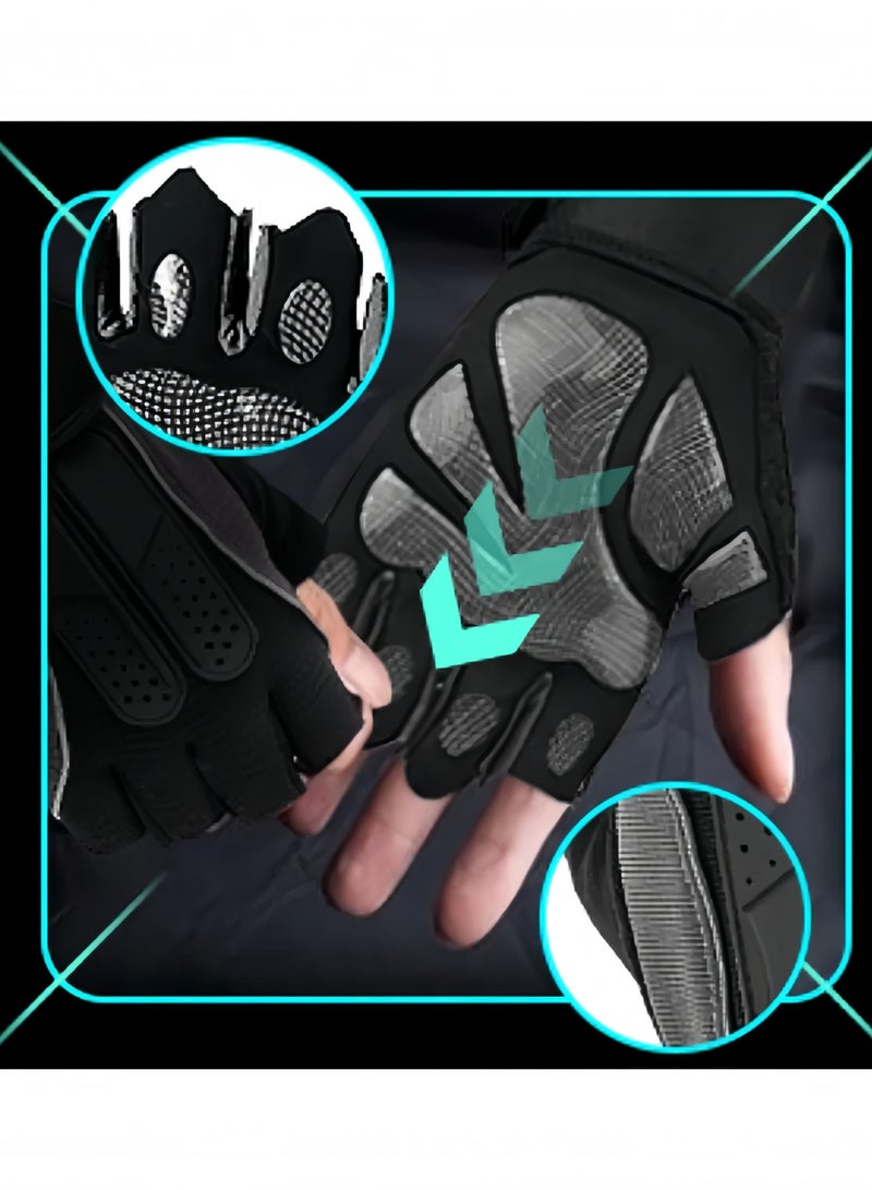 Lee Yon Weightlifting Gloves, Available For Both Men And Women, Non-Slip Silicone And Wrist Support With Adjustable Velcro Straps, Suitable For Fitness Training Weightlifting And Cycling, Black - Image 4