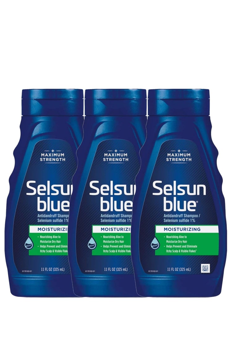 Selsun blue Moisturizing With Aloe Dandruff Shampoo 11 Oz (Pack Of 3)  - Image 1