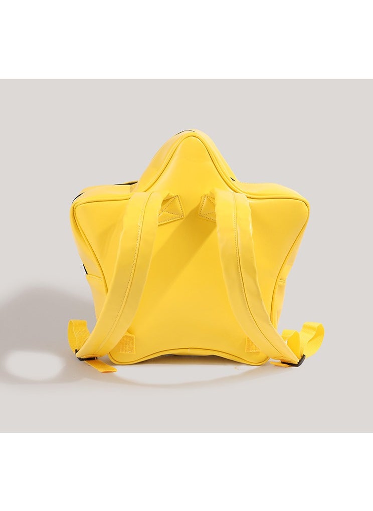 ILovhaprty Yellow Star Backpack PU Leather Ita Bag Backpack Y2k Shoulder Bag Aesthetic Cute Backpack  - Image 2