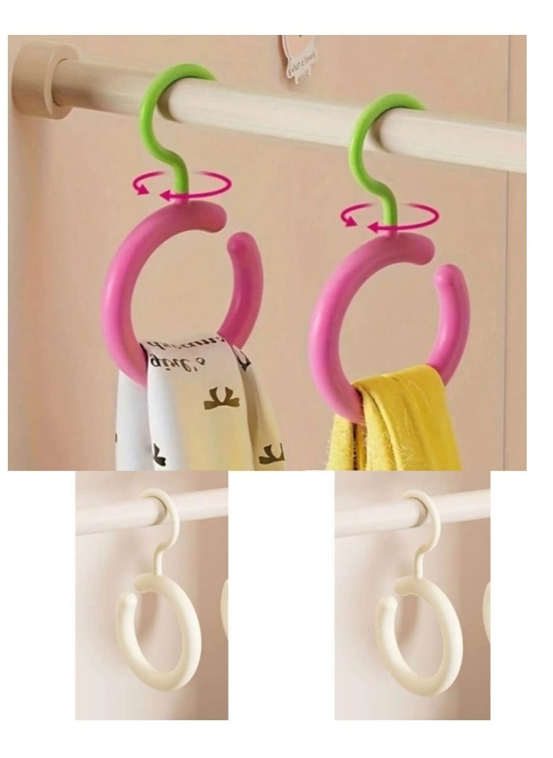 OASIS-TH 4 Packs Rotatable, Punch-Free Wall Hook For Scarves, Hats, Bags - No Drilling And Pasting Installation, Plastic Multi-Function Saves Space For Wardrobe And Home Decor  - Image 1