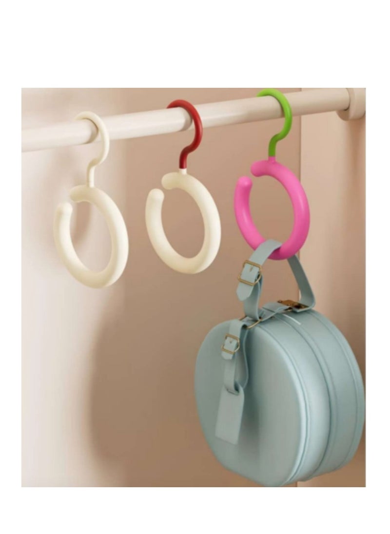 OASIS-TH 4 Packs Rotatable, Punch-Free Wall Hook For Scarves, Hats, Bags - No Drilling And Pasting Installation, Plastic Multi-Function Saves Space For Wardrobe And Home Decor  - Image 2