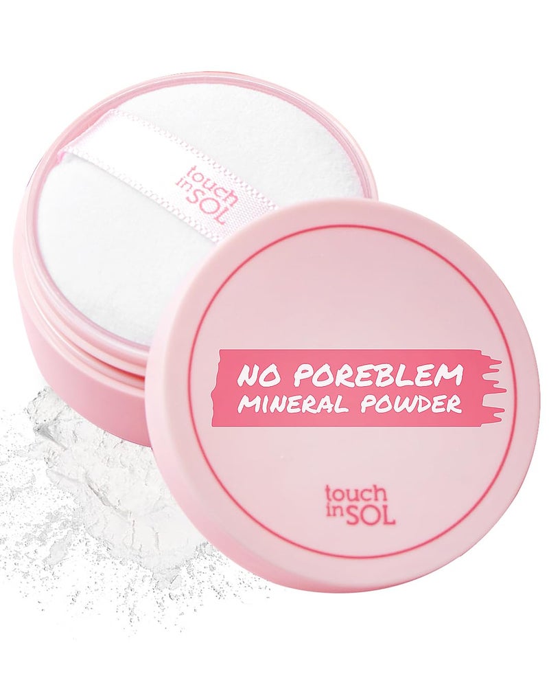 TOUCH IN SOL No Poreblem Mineral Powder â€“ No Sebum Setting Powder for Oily Skin, Oil Control Blurring Finish, Translucent Korean Makeup, K-Beauty Essential (0.17 oz) - Image 1
