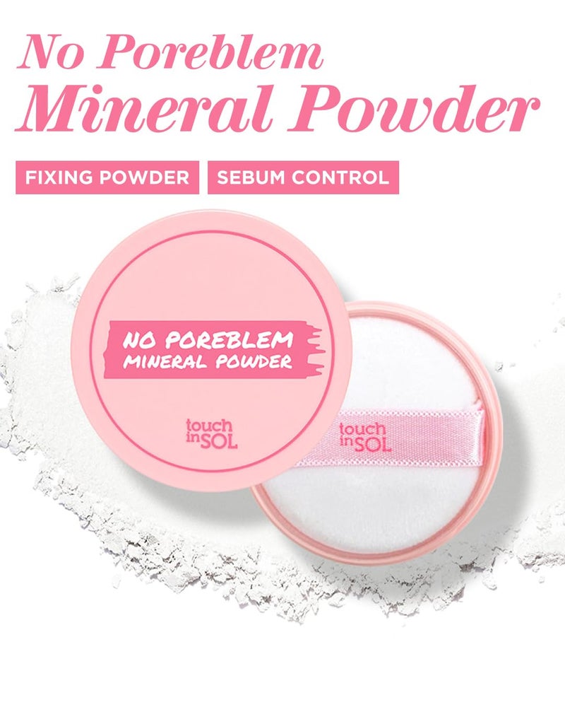 TOUCH IN SOL No Poreblem Mineral Powder â€“ No Sebum Setting Powder for Oily Skin, Oil Control Blurring Finish, Translucent Korean Makeup, K-Beauty Essential (0.17 oz) - Image 2