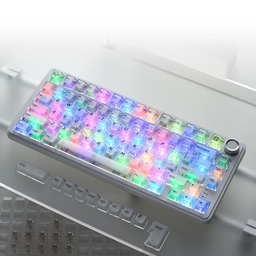 HITIME XVX White Clear Keycaps,Transparent Keycaps 60 75 100 Percent,Ceramic Keycap Style, Shine Through Keycap, Cherry Profile Keyboard Key Cap Set for Mx Switches Mechanical Keyboard, 119 Keys - Image 2