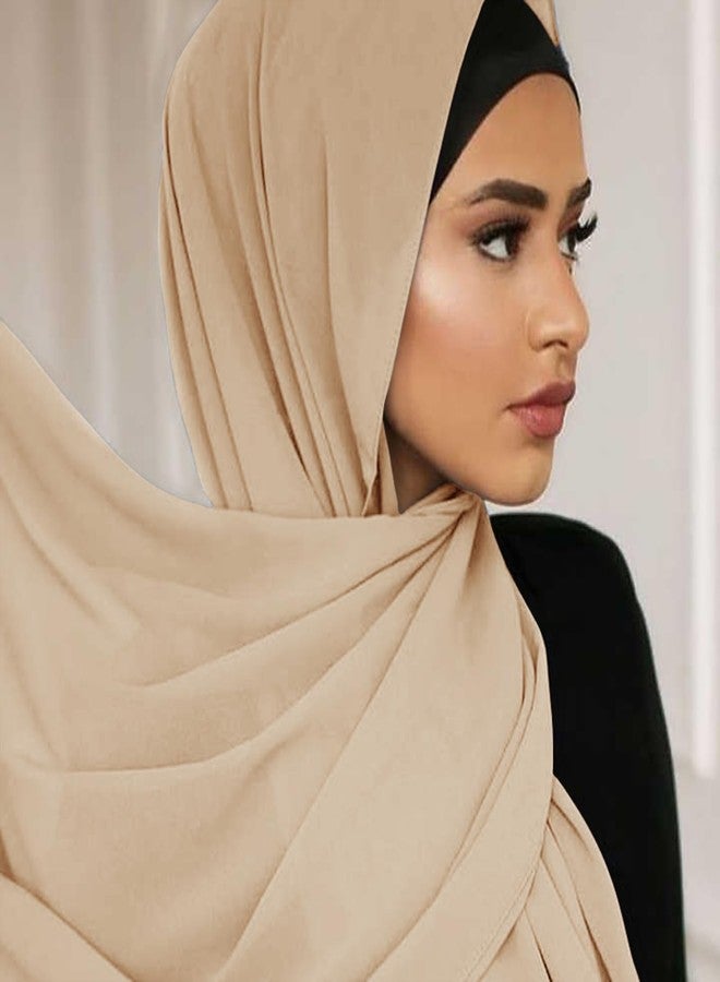 وشاح حجاب بيواغ للنساء، مصنوع من القطن الناعم، مناسب للحجاب الإسلامي، وشاح طويل أنيق، لون مشمشي - Image 3