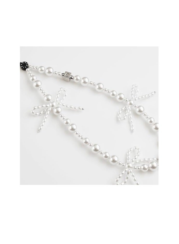 Casetify Phone Charm [Hands-Free Phone Wrist Strap] Pearl Bow phone lanyard - Image 3