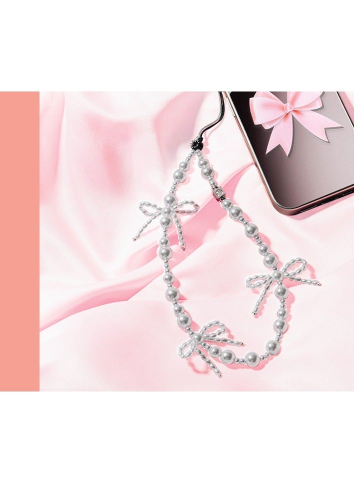 Casetify Phone Charm [Hands-Free Phone Wrist Strap] Pearl Bow phone lanyard - Image 4
