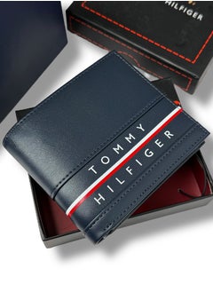 Tommy Hilifger Navy Leather Wallet For Men
