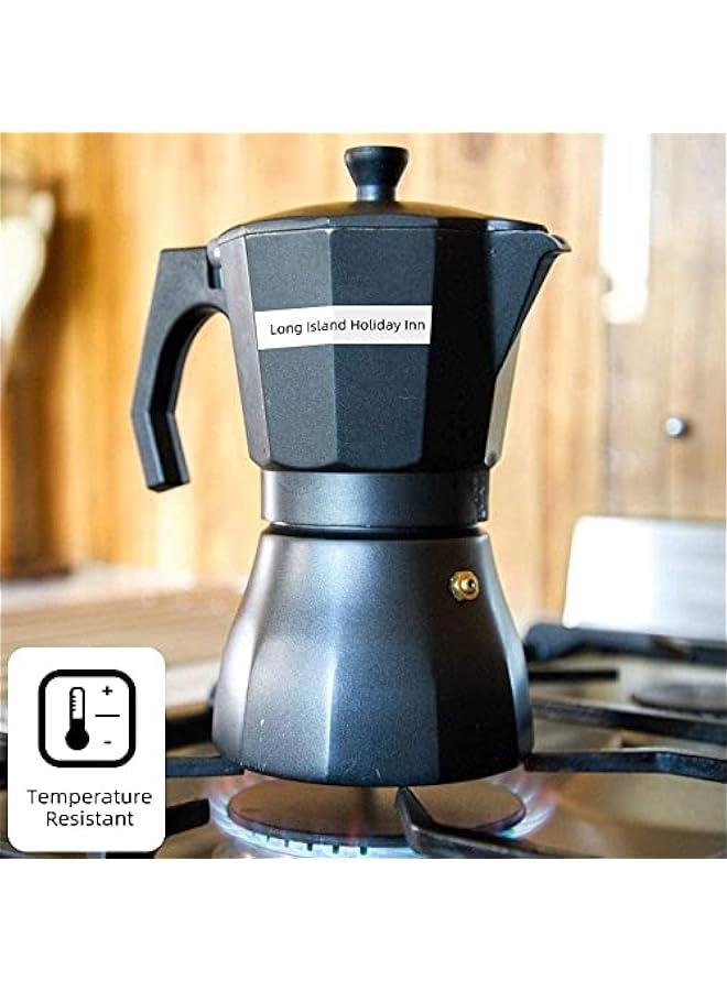 فوميمو شريط صانع الملصقات P12، متوافق مع ملصقات Phomemo P12 مقاس 12 مم 0.47 بوصة أسود على شريط أبيض بديل لـ Dymo Letratag 200B Lt-100H Lt-100T لـ Phomemo P12 & P12 PRO، لصانع الملصقات Phomemo LT12 - Image 4