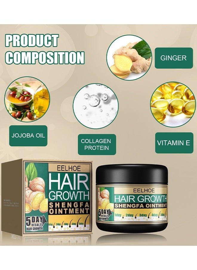 EELHOE - Ginger Hair Growth Shengfa Ointment, Ginger Germinal Conditioner, 5 Days Hair Regrowth Cream, Moisturizing Scalp Massage Follicle Ginger Essence Cream For Hair Loss And Hair Thinning Treatment - Image 1