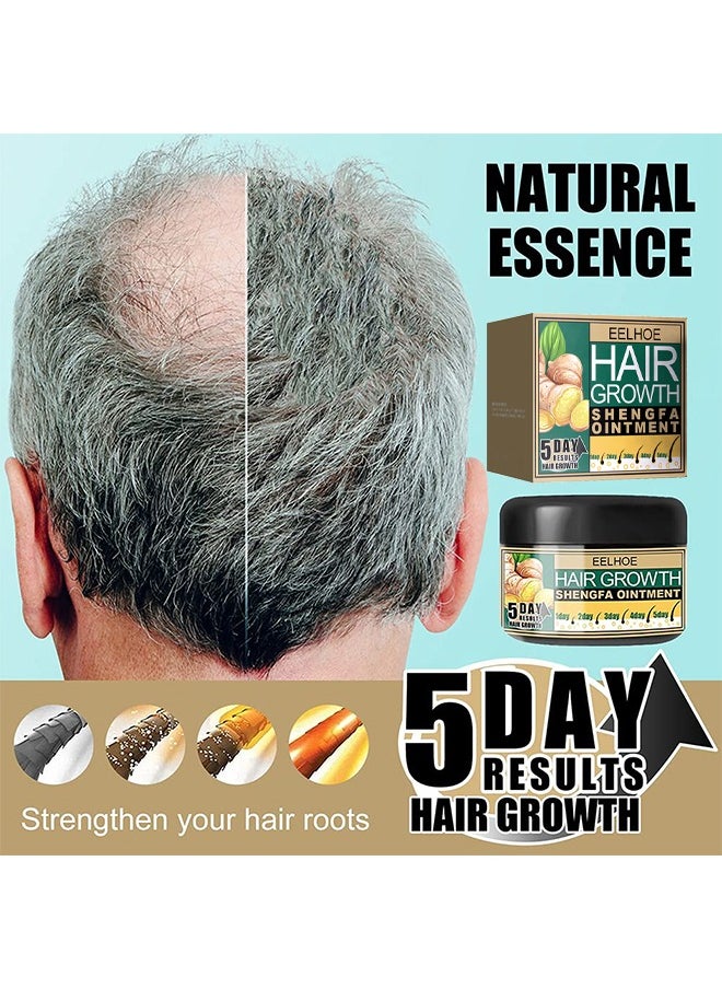 EELHOE - Ginger Hair Growth Shengfa Ointment, Ginger Germinal Conditioner, 5 Days Hair Regrowth Cream, Moisturizing Scalp Massage Follicle Ginger Essence Cream For Hair Loss And Hair Thinning Treatment - Image 1