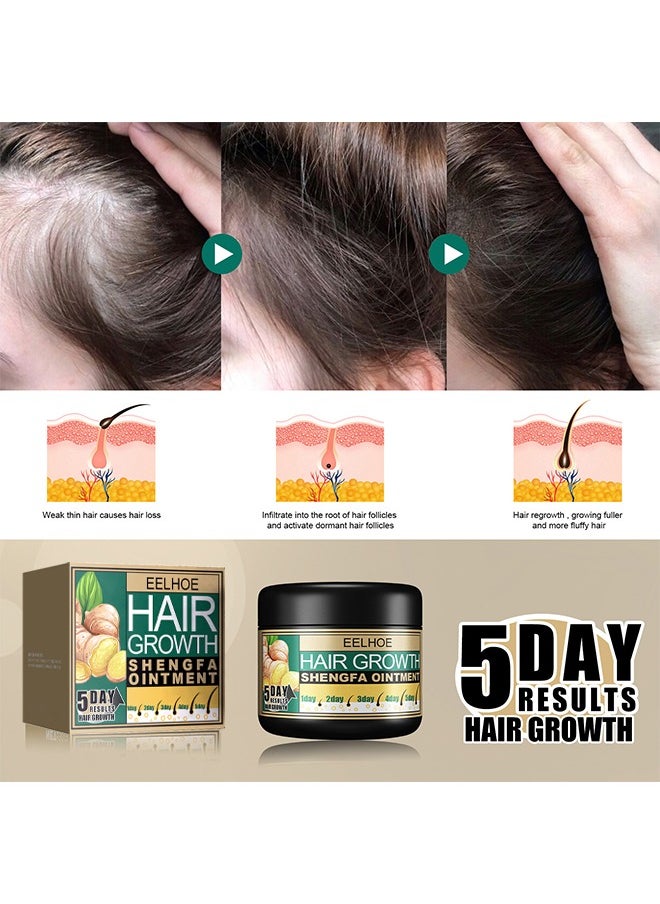EELHOE - Ginger Hair Growth Shengfa Ointment, Ginger Germinal Conditioner, 5 Days Hair Regrowth Cream, Moisturizing Scalp Massage Follicle Ginger Essence Cream For Hair Loss And Hair Thinning Treatment - Image 1