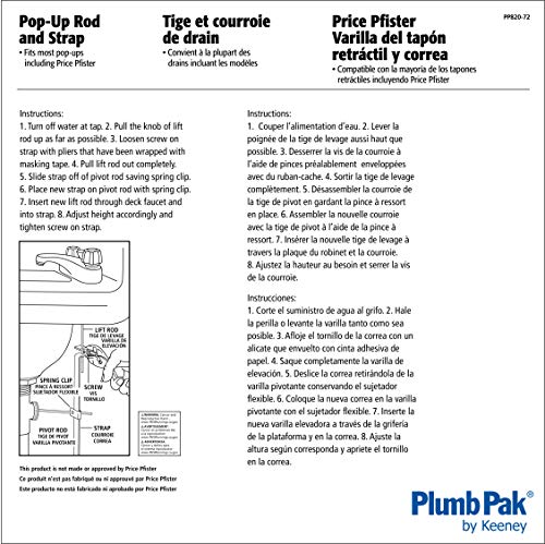 Plumb Pak PP820-72 Pop-Up Rod and Strap, for Use with Most Plungers - Image 2