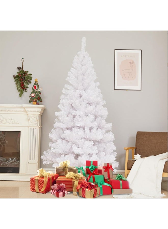 PLKO Artificial Holiday Christmas Tree Premium Pine with Stand and Soft White Branch (White, 5FT) - Image 5
