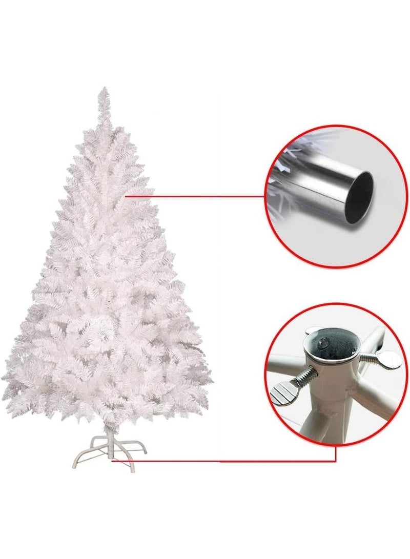 PLKO Artificial Holiday Christmas Tree Premium Pine with Stand and Soft White Branch (White, 5FT) - Image 2