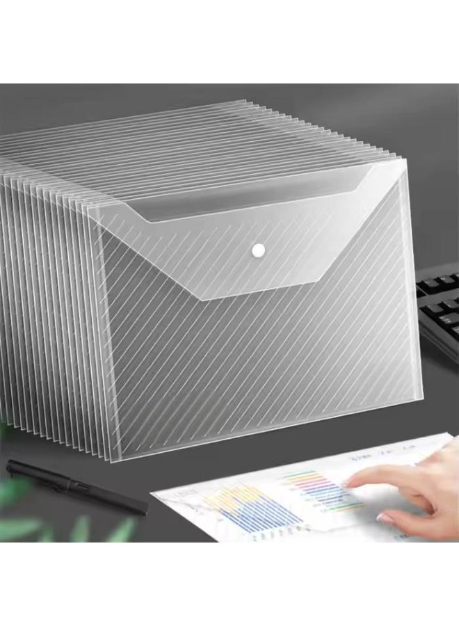 DUNISO 15 Pcs Clear Plastic Envelopes, Clear Folders With Snap Closure Document Folders Letter Size A4 Size File Envelopes File Folders For School Home Work Office Organization, Twill - Image 1
