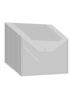 15 Pcs Clear Plastic Envelopes, Clear Folders With Snap Closure Document Folders Letter Size A4 Size File Envelopes File Folders For School Home Work Office Organization, Twill