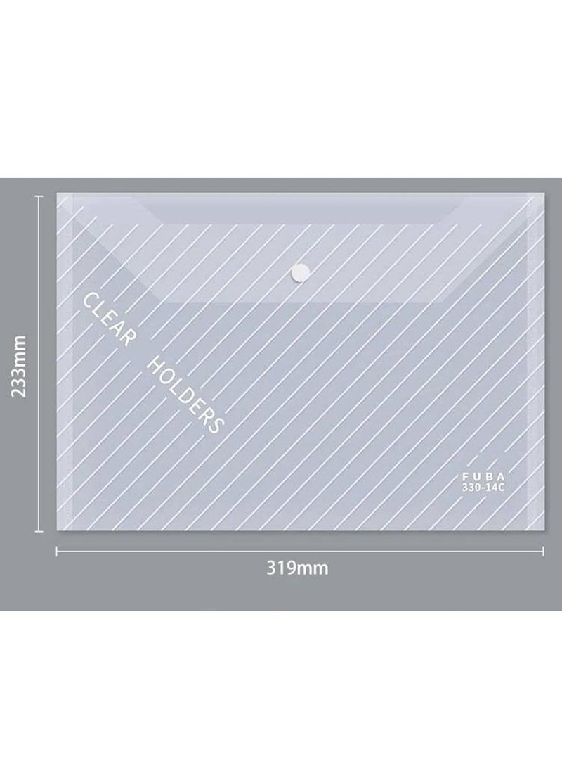 DUNISO - 15 Pcs Clear Plastic Envelopes, Clear Folders With Snap Closure Document Folders Letter Size A4 Size File Envelopes File Folders For School Home Work Office Organization, Twill - Image 1