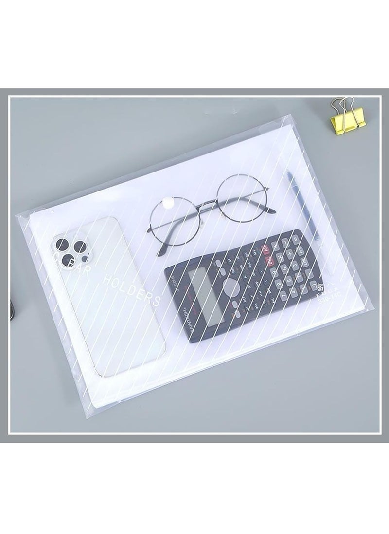 DUNISO - 15 Pcs Clear Plastic Envelopes, Clear Folders With Snap Closure Document Folders Letter Size A4 Size File Envelopes File Folders For School Home Work Office Organization, Twill - Image 1